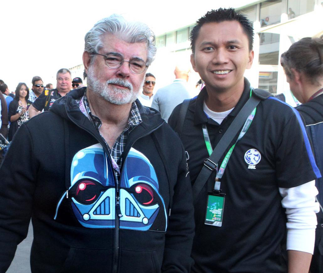 Azrul Ananda bersama George Lucas.